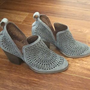 Jeffrey Campbell Taupe Cut Out Booties, 8